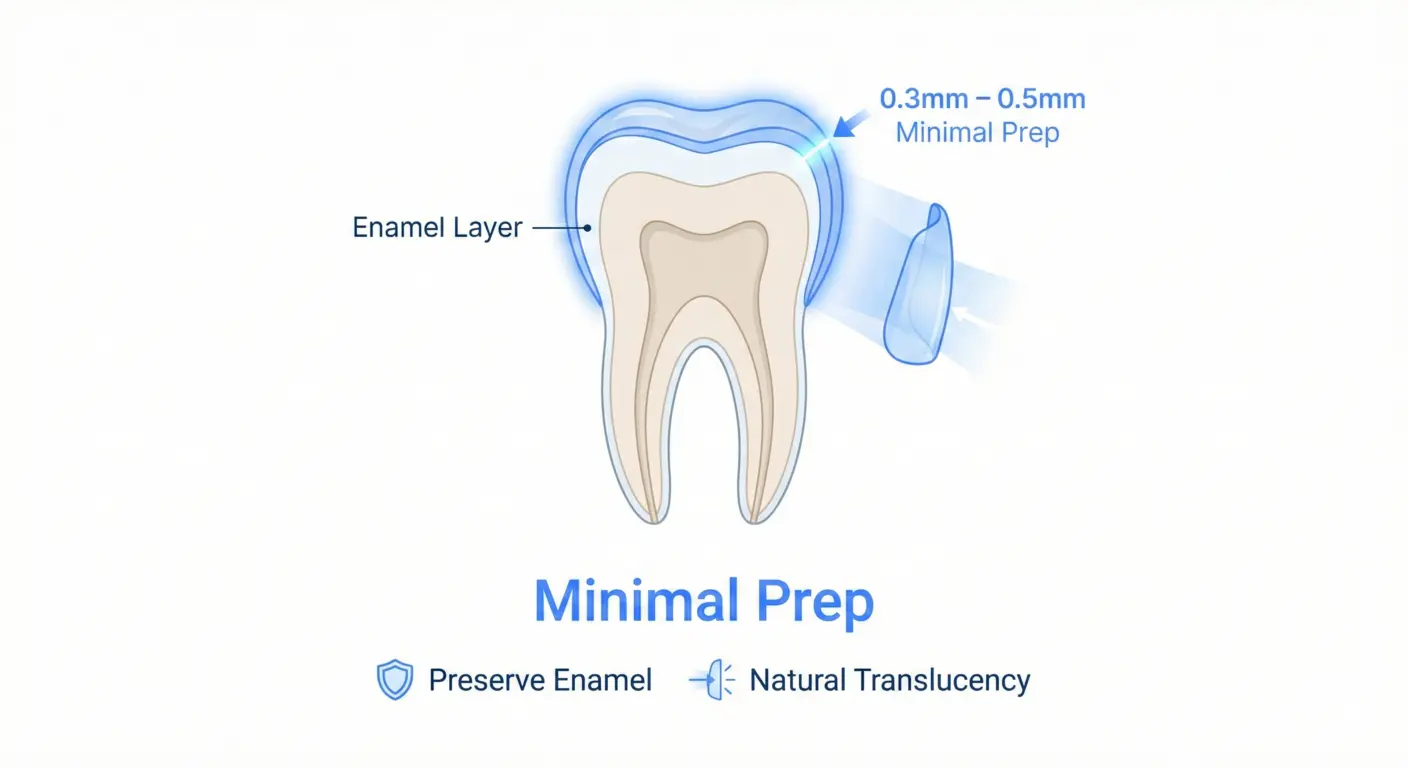 Minimal prep Emax veneers in Turkey (0.3mm–0.5mm) preserving natural enamel