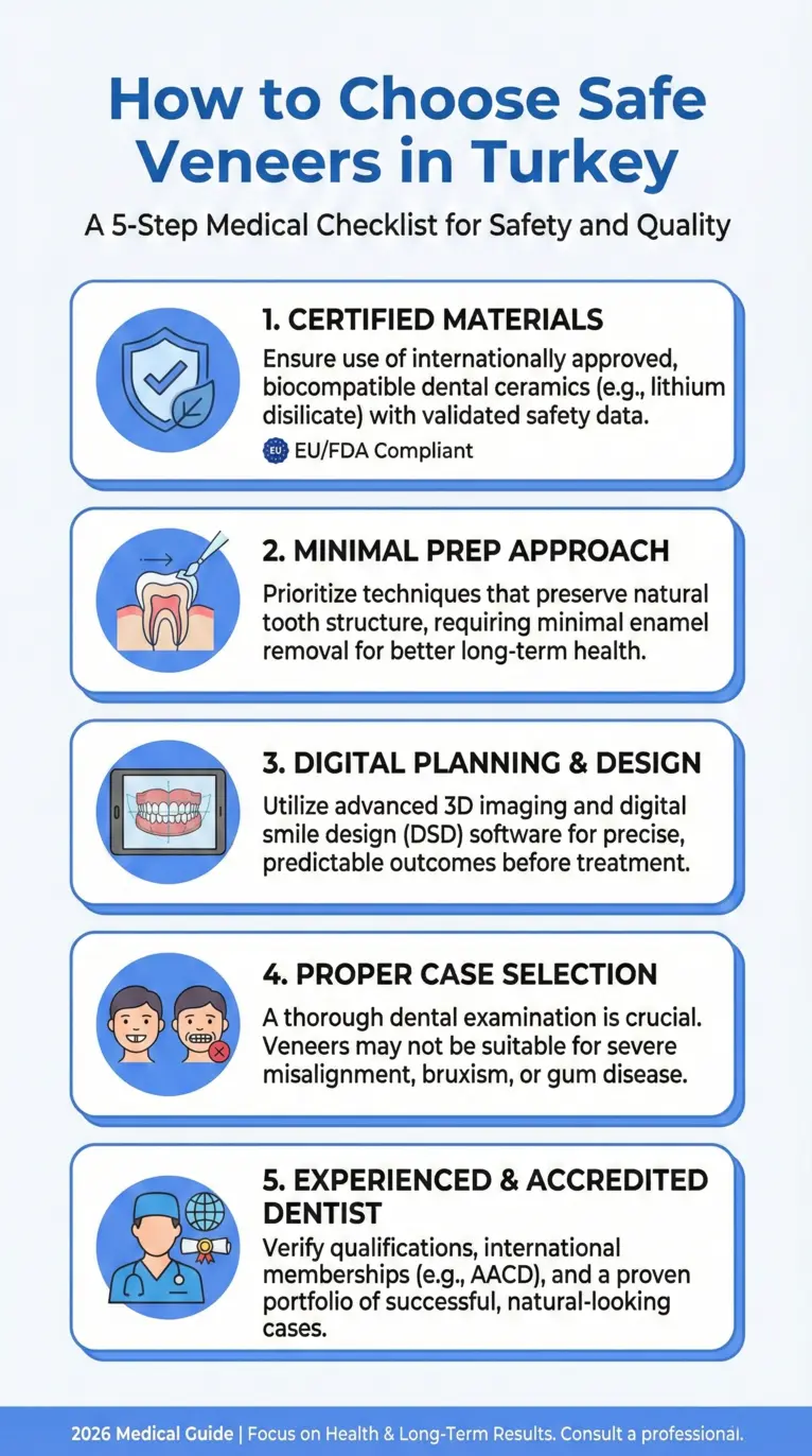 Checklist for choosing safe veneers in Turkey